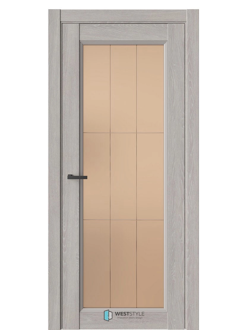 Межкомнатная дверь WestStyle Enika Enika 2 ДО Сатинат Бронза Дуб серый