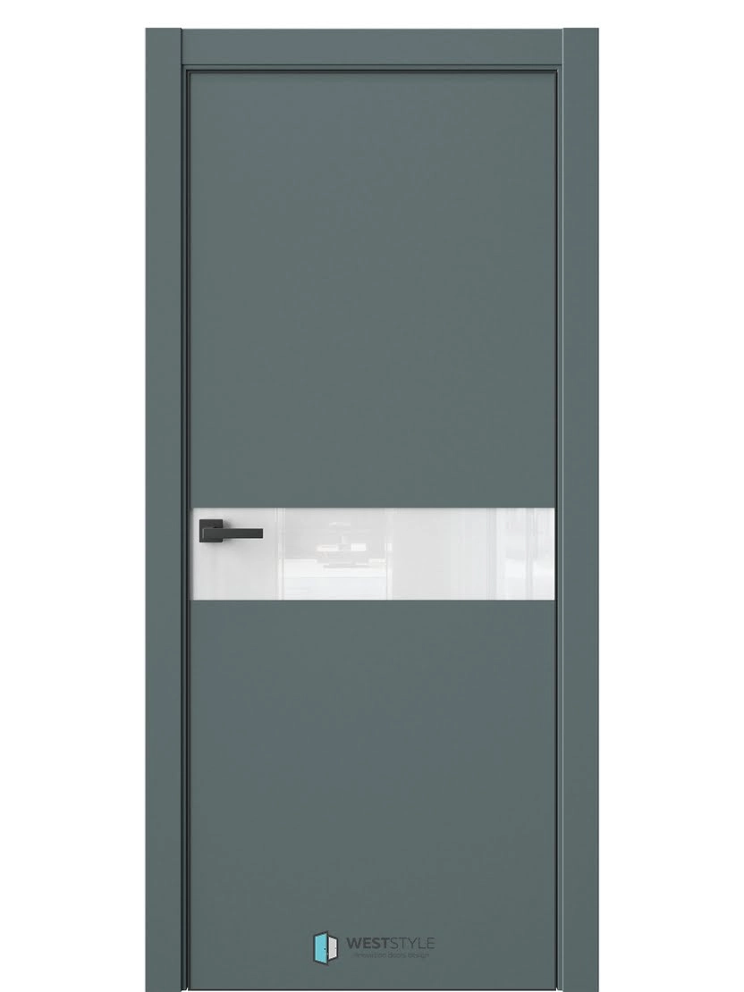 Межкомнатная дверь WestStyle Industrial IN1 ДО Lacobel Аляска Нефритовый сад